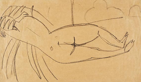 Ernst Ludwig Kirchner - Kohlezeichnung